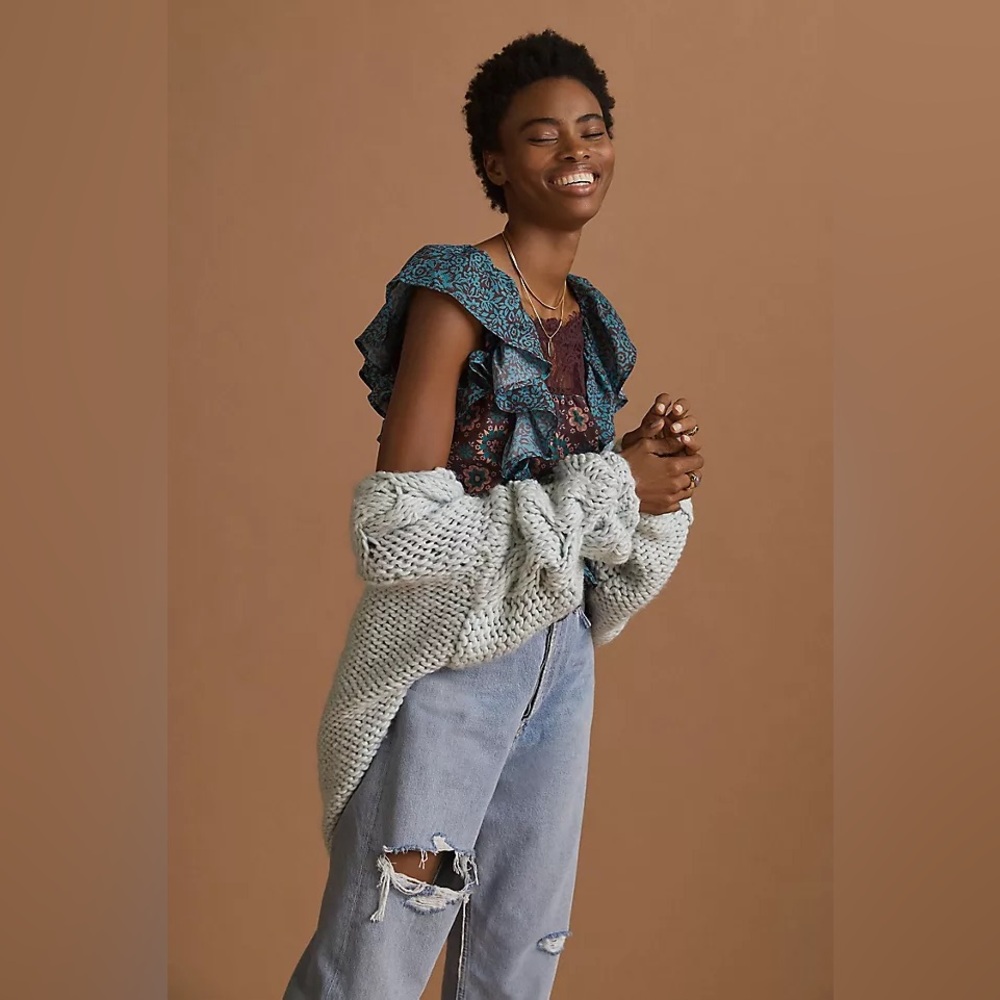 NWT Porridge Anthropologie Gathered Lace Blouse Sz Small - Picture 2 of 5